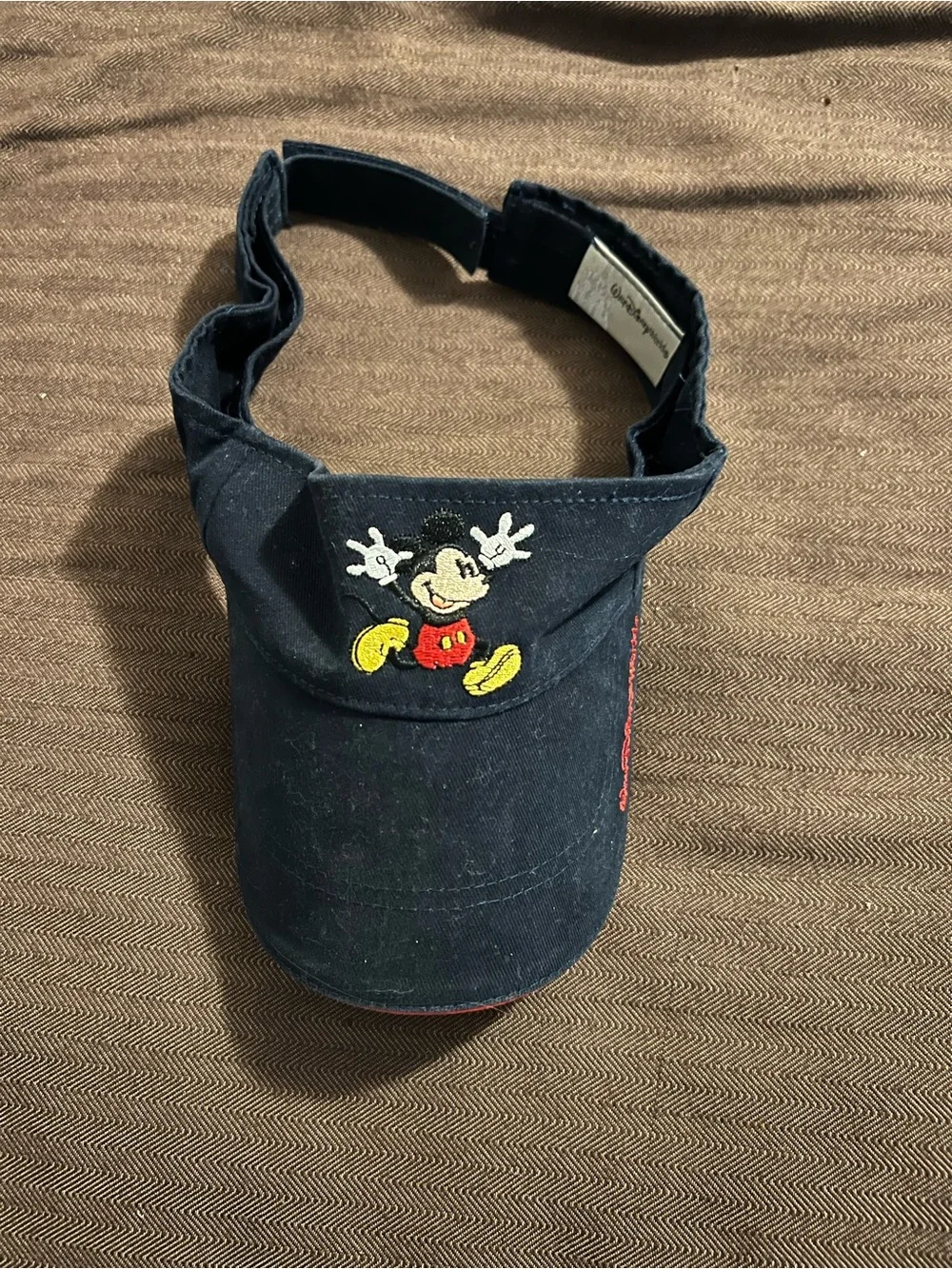 Vintage Walt Disney World Resort Mickey Mouse Navy Blue Visor - youth